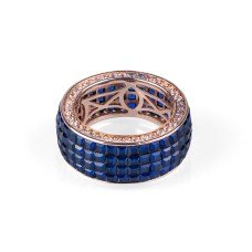 Халка със сини и бели циркони